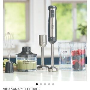 Princess House Vida Sana 4-in-1 Immersion Blender - Black and Silver